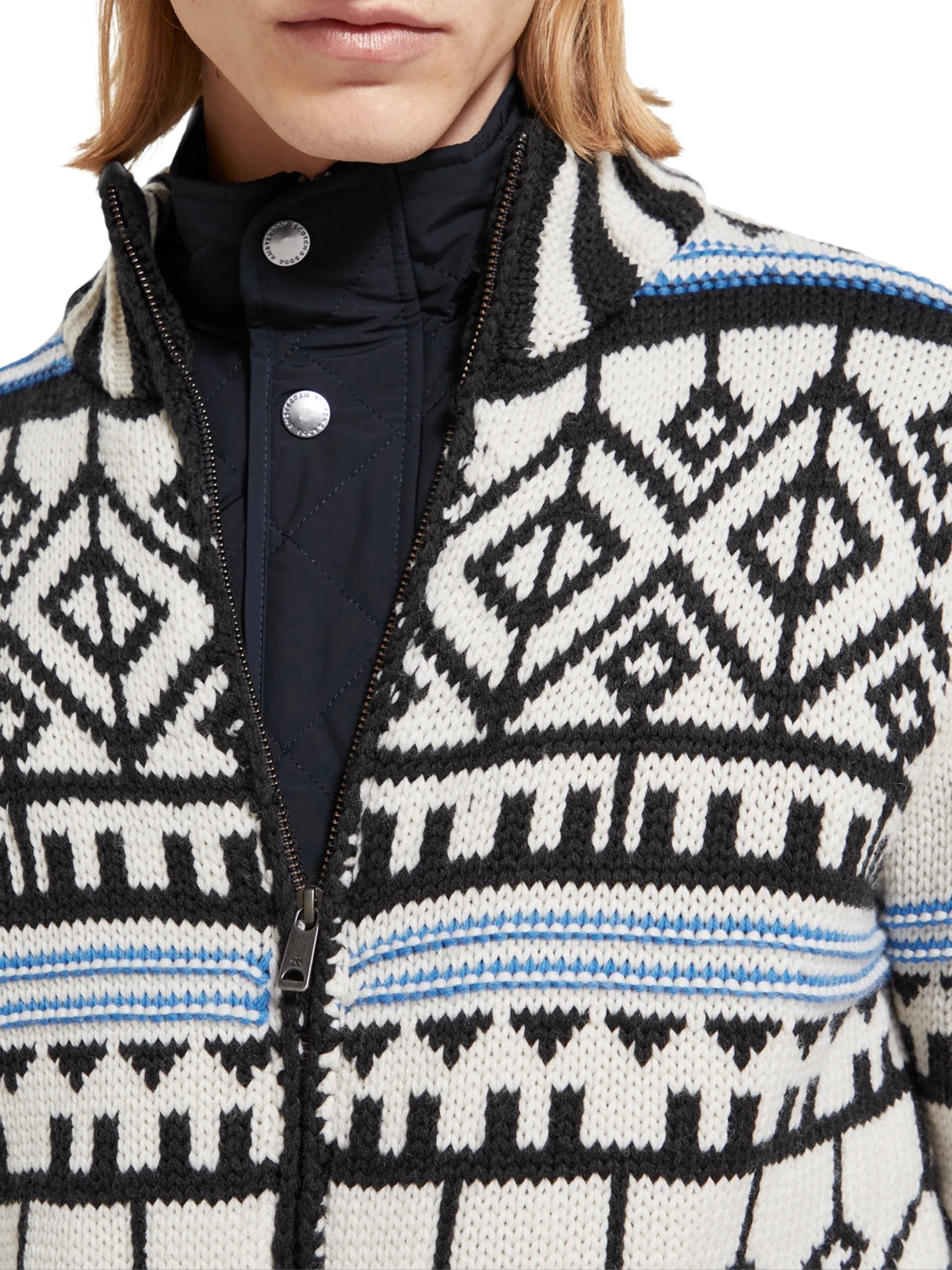 Scotch & Soda Chunky Zip-Thru Cardigan With Inner Jacket 16 Scotch & Soda Chunky Zip-Thru Cardigan With Inner Jacket - Image 14