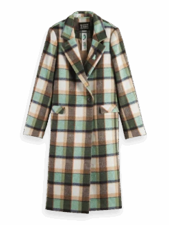 Scotch & Soda Green Check Single Breasted Coat -Scotch & Soda 174663 6887 FNT c784a84b 14ed 4a3e bd84 b7ff7664b560