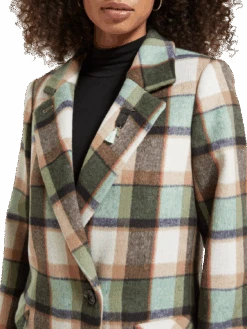 Scotch & Soda Green Check Single Breasted Coat -Scotch & Soda 174663 6887 NHD DTL1 d145ce5e 1bf0 45cb 96e4 355d3895a85a
