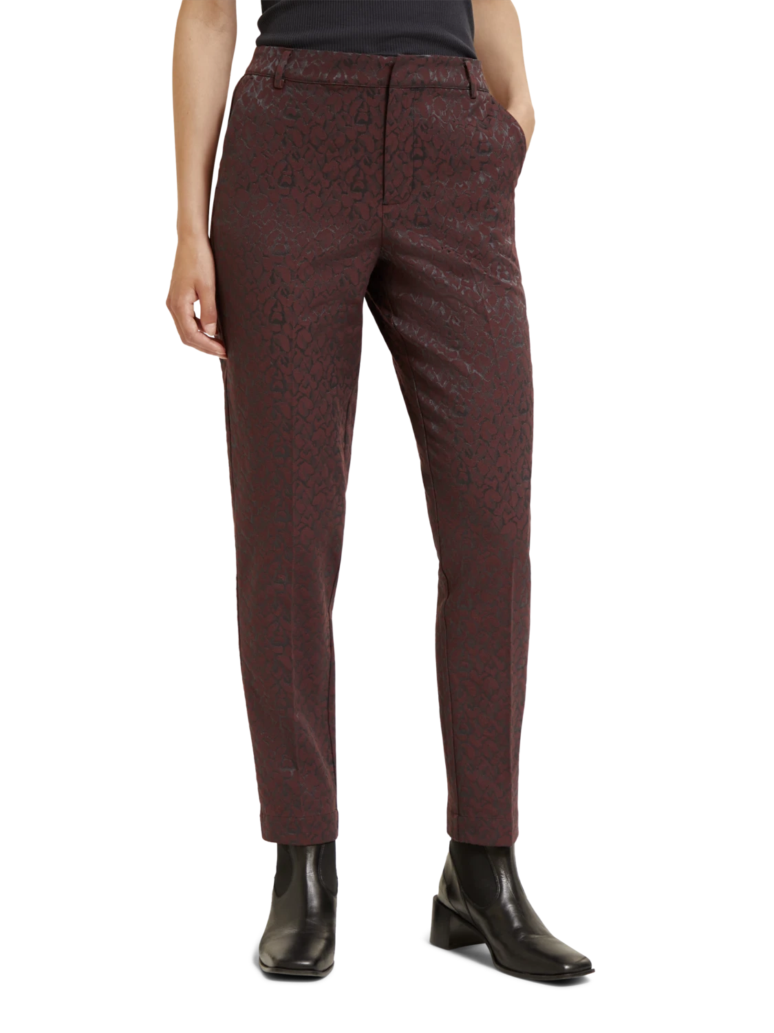 Scotch & Soda Lowry Mid Rise Leopard Jacquard Pant 3 Scotch & Soda Lowry Mid Rise Leopard Jacquard Pant