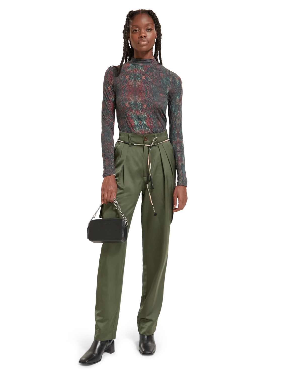 Scotch & Soda Faye High Rise Relaxed Tapered Leg Paper Bag Utility Pant 4 Scotch & Soda Faye High Rise Relaxed Tapered Leg Paper Bag Utility Pant - Image 2