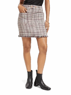 Scotch & Soda Boucle Tweed High Rise Mini Skirt