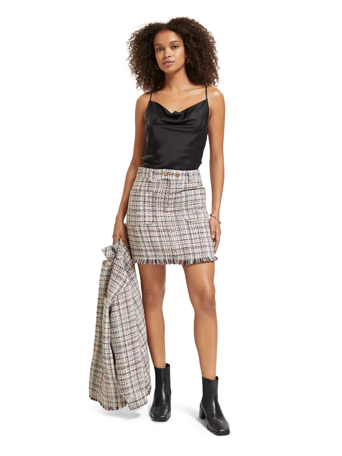 Scotch & Soda Boucle Tweed High Rise Mini Skirt 4 Scotch & Soda Boucle Tweed High Rise Mini Skirt - Image 2