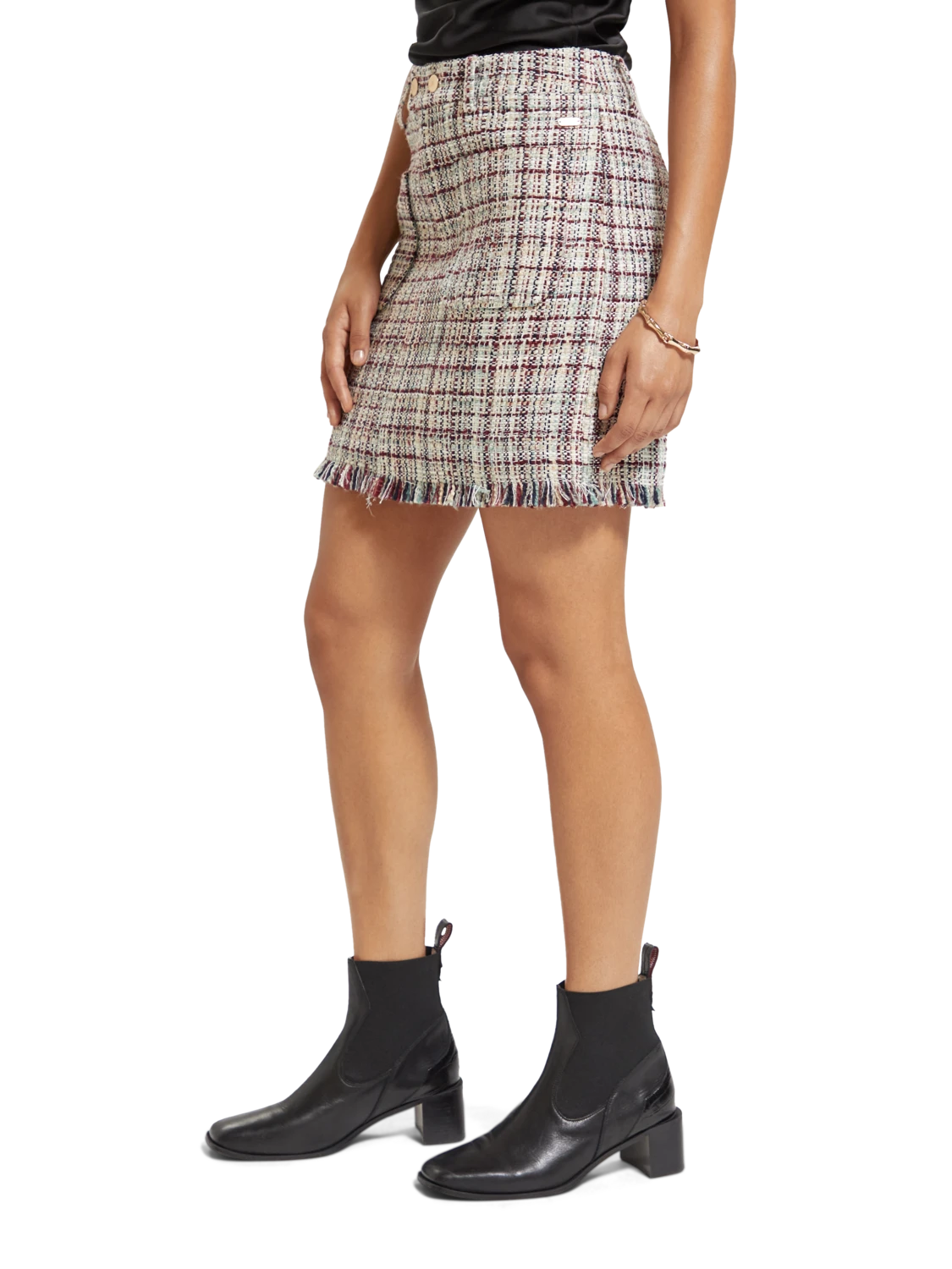 Scotch & Soda Boucle Tweed High Rise Mini Skirt 6 Scotch & Soda Boucle Tweed High Rise Mini Skirt - Image 4