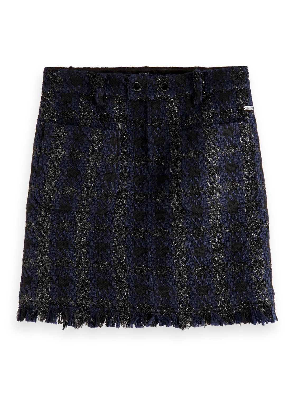 Scotch & Soda Boucle Tweed Check High Rise Mini Skirt 9 Scotch & Soda Boucle Tweed Check High Rise Mini Skirt - Image 7