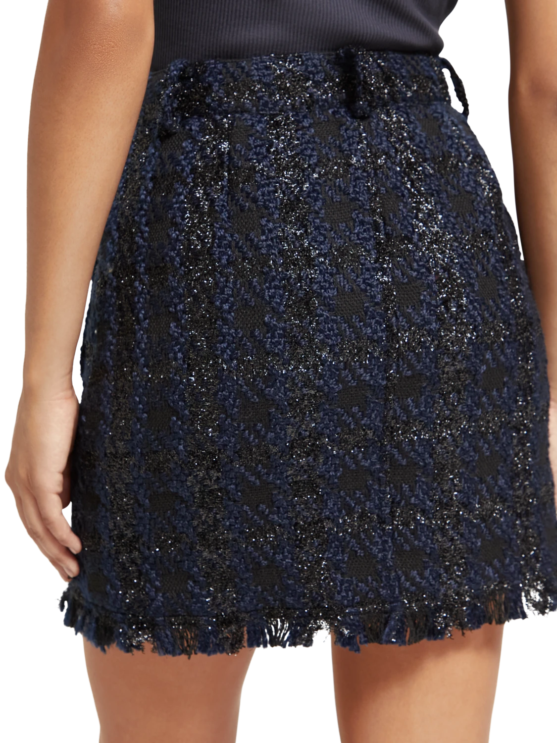 Scotch & Soda Boucle Tweed Check High Rise Mini Skirt 8 Scotch & Soda Boucle Tweed Check High Rise Mini Skirt - Image 6