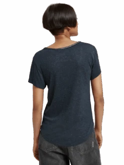 Scotch & Soda Glitter Melange T-Shirt -Scotch & Soda 174823 0002 MDL BCK d3e5367f 91b6 4927 8be0 72c926631452