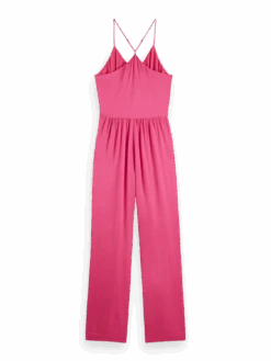 Scotch & Soda V-Neck Racerback Jumpsuit -Scotch & Soda 174910 Pink 20Punch BCK