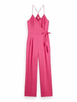 Scotch & Soda V-Neck Racerback Jumpsuit -Scotch & Soda 174910 Pink 20Punch FNT