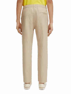 Scotch & Soda Warren Straight Leg Linen-Blended Jogger 13 Scotch & Soda Warren Straight Leg Linen-Blended Jogger -Scotch & Soda 174932 Sand NHD BCK