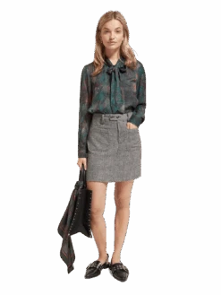 Scotch & Soda Snake Printed Tie-Neck Top -Scotch & Soda 175133 6667 MDL FNT c2b7b309 df38 4dd8 8abc 34c25bc1899d