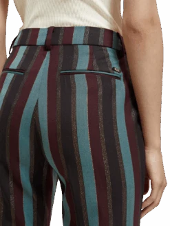 Scotch & Soda Violet - Glitter Stripe High Rise Flare Pant -Scotch & Soda 175344 6725 FIT DTL1 98178b67 6ba7 4123 8323 e9d957b4fcae