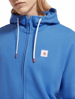 Scotch & Soda Essential Badge Logo Zip Up Hoodie -Scotch & Soda 175352 6186 MDL DTL1 cf243686 1315 4939 905e 8c63ddd4df52