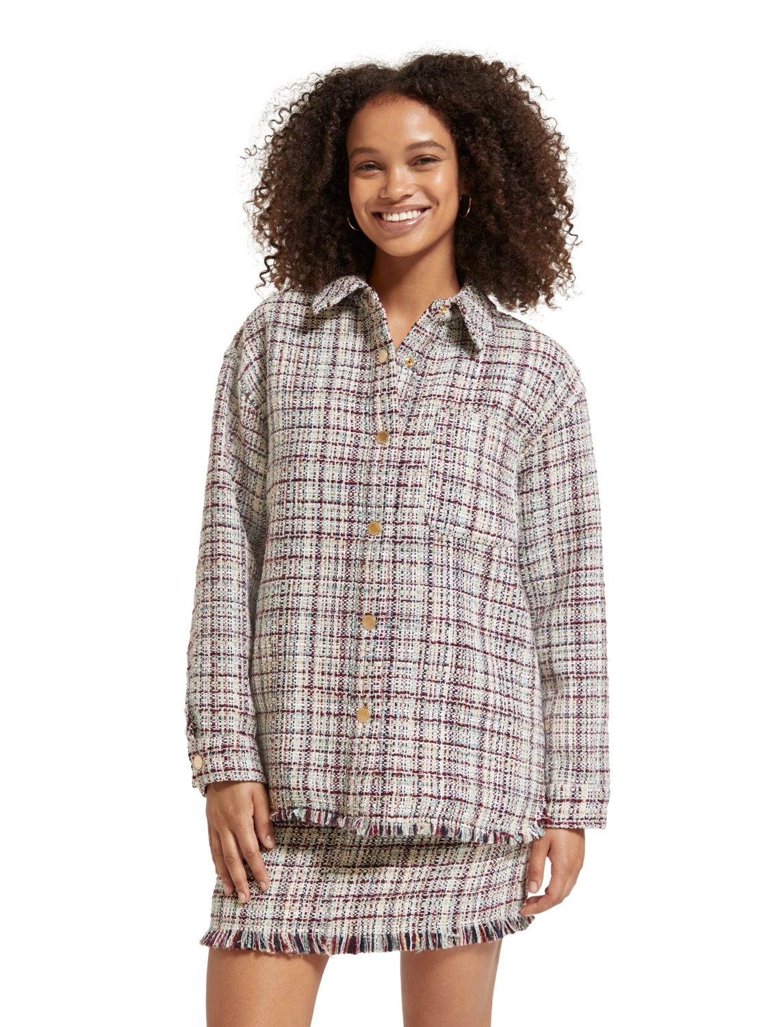 Scotch & Soda Glitter Tweed Shirt Jacket 5 Scotch & Soda Glitter Tweed Shirt Jacket - Image 3