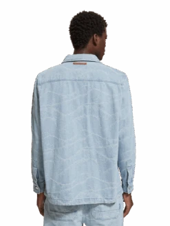 Scotch & Soda Denim Waves Jacquard Workwear Jacket -Scotch & Soda 175411 7084 MDL BCK e556ce9c 7942 4cb9 b720 aefe9c281de0