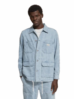 Scotch & Soda Denim Waves Jacquard Workwear Jacket