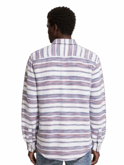 Scotch & Soda Basket Weave Gradient Stripe Shirt -Scotch & Soda 175496 6561 MDL BCK 614cb6ee f50c 4493 8a32 32281f122f69