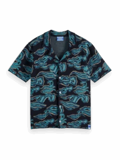 Scotch & Soda Jacquard Knit Short Sleeve Shirt -Scotch & Soda 175525 6865 FNT b39a5f06 efb3 476f 904e 4694f7b1c306