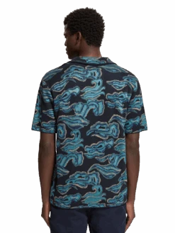 Scotch & Soda Jacquard Knit Short Sleeve Shirt -Scotch & Soda 175525 6865 MDL BCK da293ba0 8470 4fe5 abb1 6039cf973495