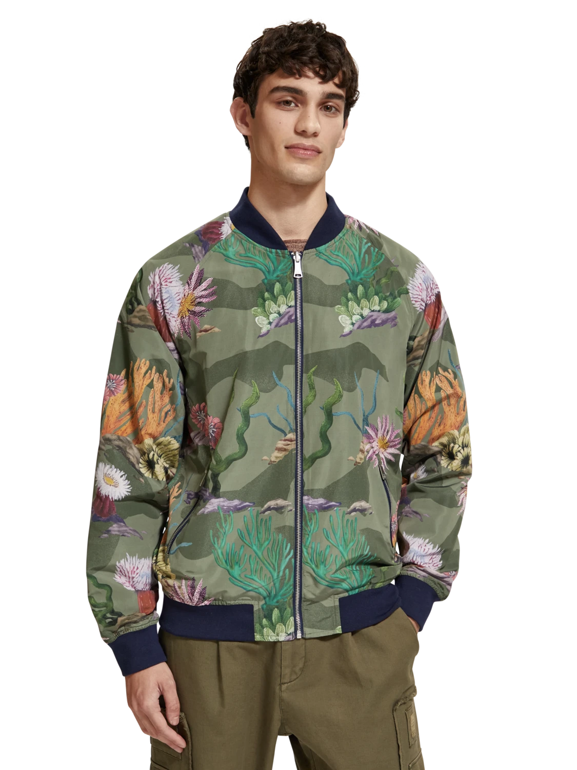 Scotch & Soda Sea Life Printed Reversible Bomber Jacket 3 Scotch & Soda Sea Life Printed Reversible Bomber Jacket