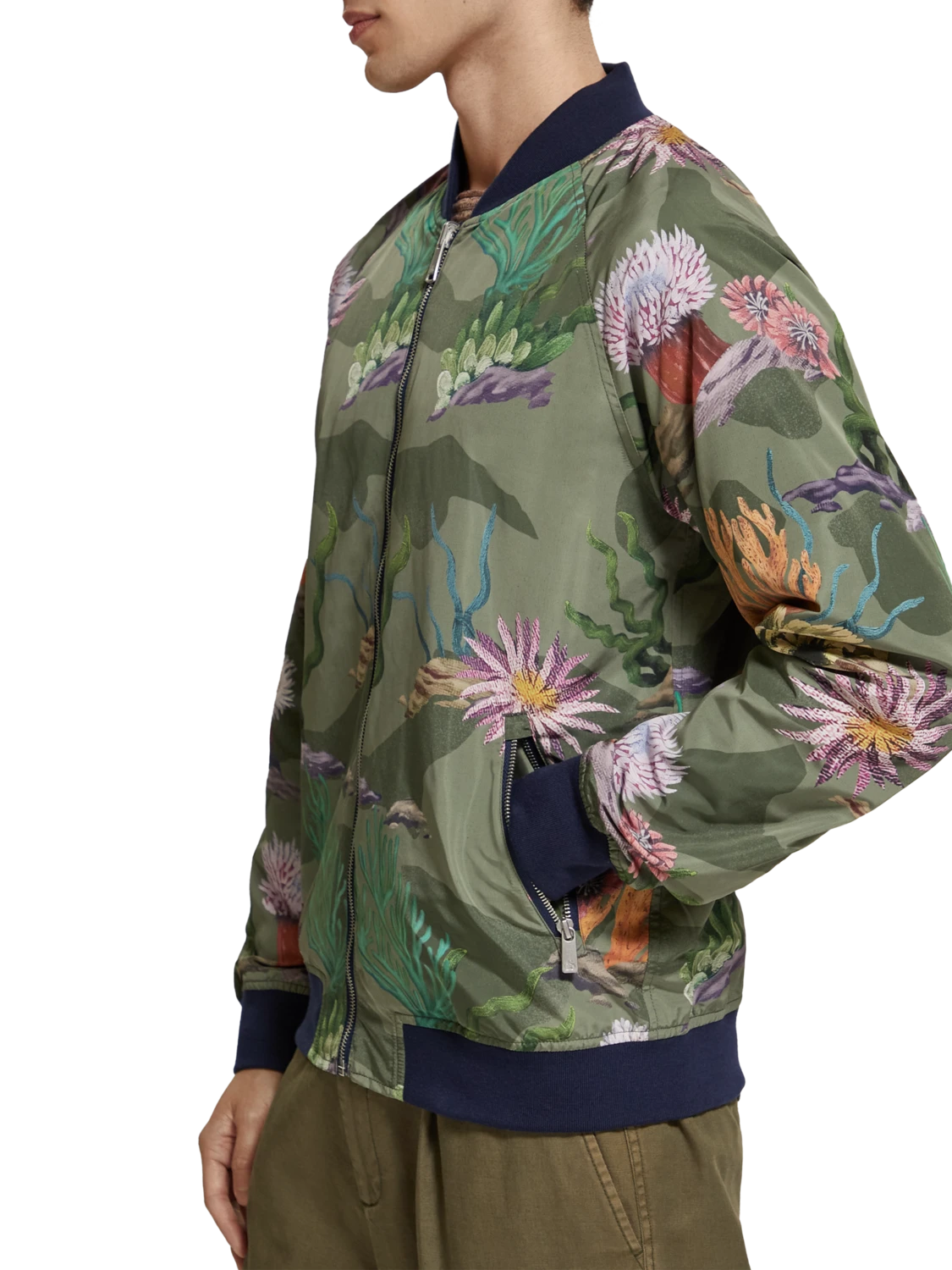 Scotch & Soda Sea Life Printed Reversible Bomber Jacket 15 Scotch & Soda Sea Life Printed Reversible Bomber Jacket - Image 13