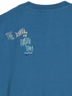 Scotch & Soda Placed Embroidery Artwork T-Shirt -Scotch & Soda 175649 1755 ocean blue 4