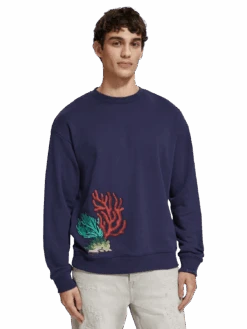 Scotch & Soda Coral Embroidered Sweatshirt