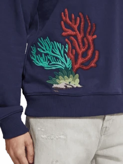 Scotch & Soda Coral Embroidered Sweatshirt -Scotch & Soda 175680 6865 MDL DTL1 3298d032 1ef1 4b90 b5bd 07fe6e6cabe8