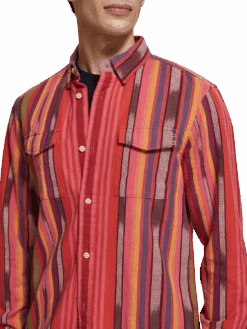 Scotch & Soda Space Dye Stripe Shirt -Scotch & Soda 175711 7213 MDL DTL1 390b1026 f18a 49f2 a4f8 6c179c95342a