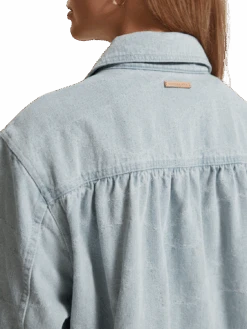 Scotch & Soda Denim Trucker Jacket | Indigo Waves Jacquard -Scotch & Soda 176252 7084 MDL DTL3 eca8409c 842d 4323 8b4f dae8a3bfde7a