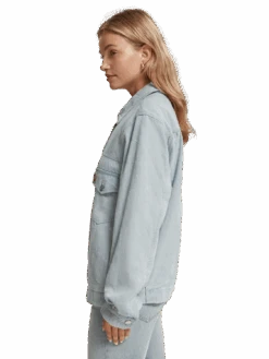 Scotch & Soda Denim Trucker Jacket | Indigo Waves Jacquard -Scotch & Soda 176252 7084 MDL SDE 3b366a2f adc5 4c69 b36e 3e18cf80ab46