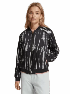 Scotch & Soda Tie Dye Printed Reversible Bomber Jacket