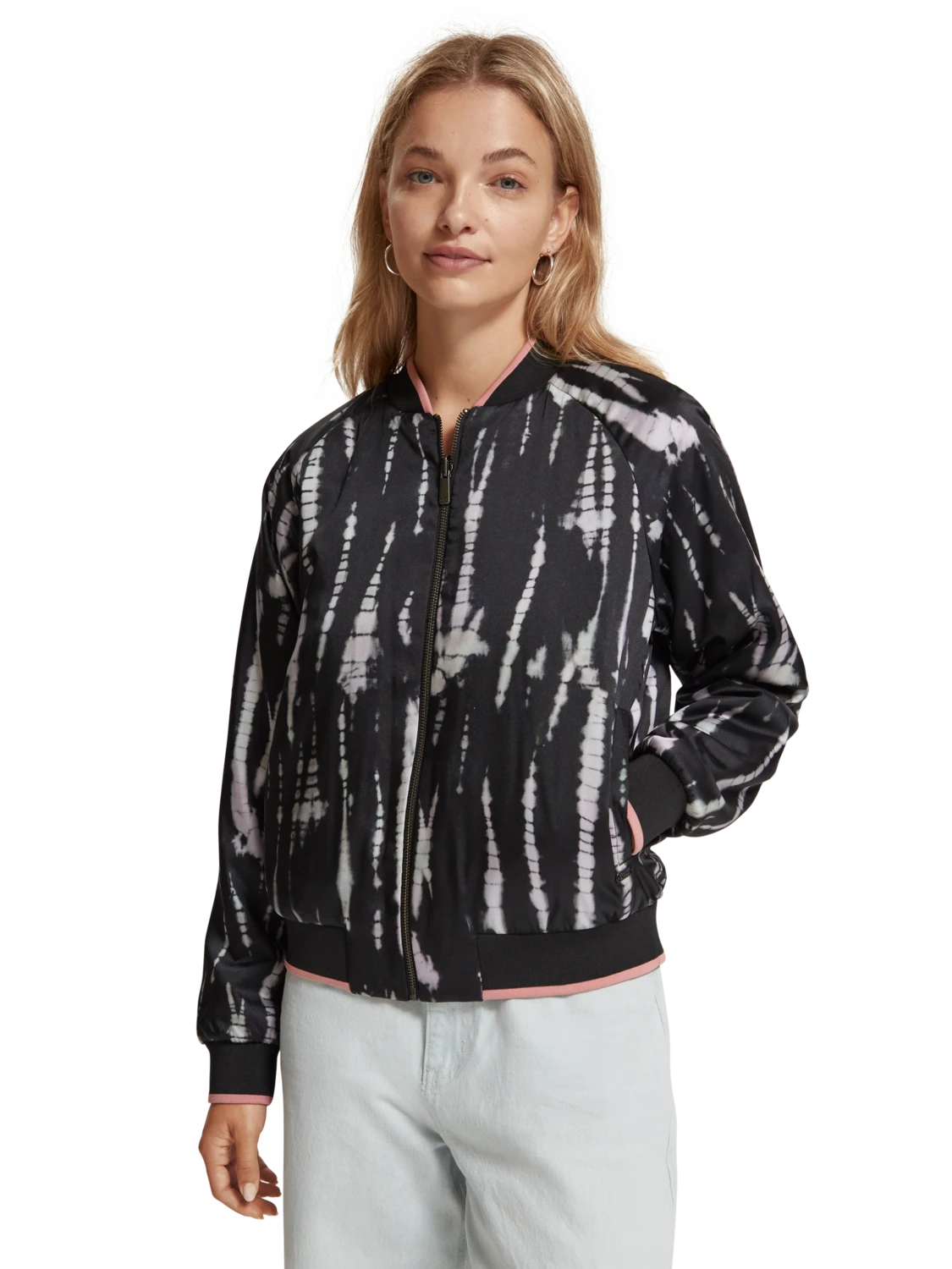 Scotch & Soda Tie Dye Printed Reversible Bomber Jacket 3 Scotch & Soda Tie Dye Printed Reversible Bomber Jacket