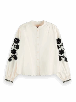 Scotch & Soda Floral Embroidered Sleeve Top 14 Scotch & Soda Floral Embroidered Sleeve Top -Scotch & Soda 176332 6643 FNT a393531c a905 458c ae40 3ac898583941