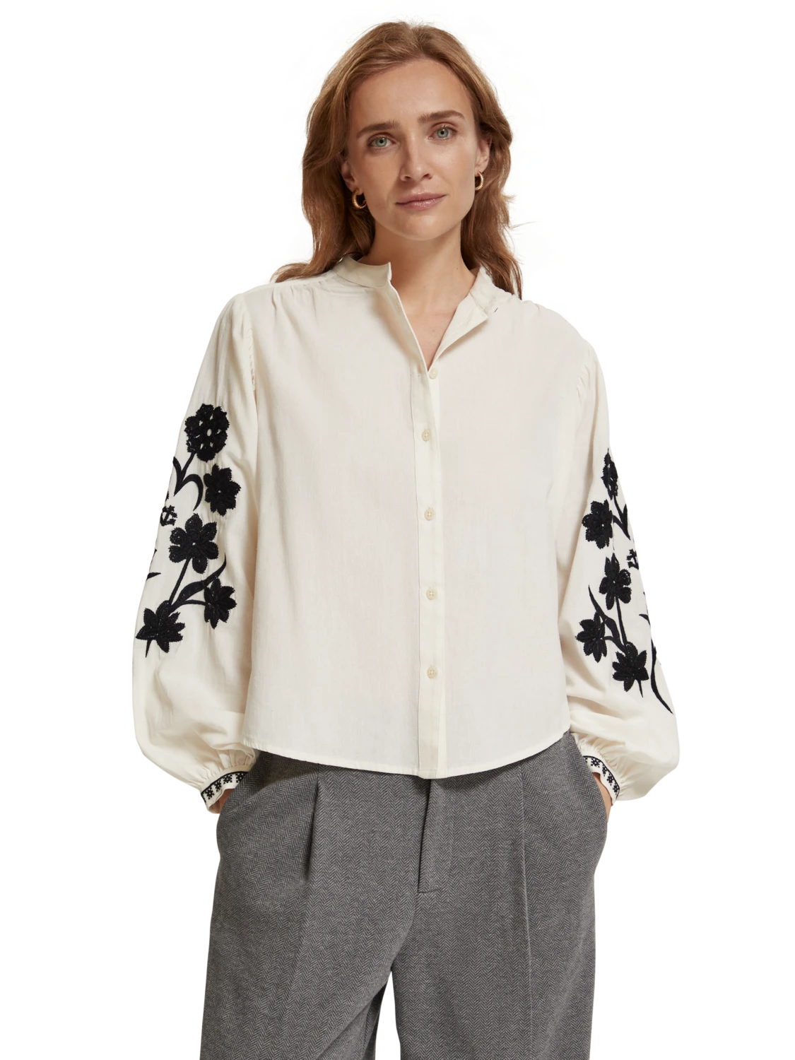 Scotch & Soda Floral Embroidered Sleeve Top 3 Scotch & Soda Floral Embroidered Sleeve Top