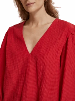 Scotch & Soda Shoulder Detail V-Neck Top -Scotch & Soda 176334 6866 MDL DTL2 690a0815 121f 421a 9a85 c77a576b43b7