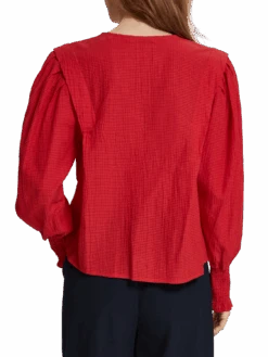 Scotch & Soda Shoulder Detail V-Neck Top -Scotch & Soda 176334 6866 NHD BCK 79552b99 2aab 44d1 b4d3 7e12240bf406