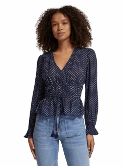 Scotch & Soda Polka Dot V-Neck Top