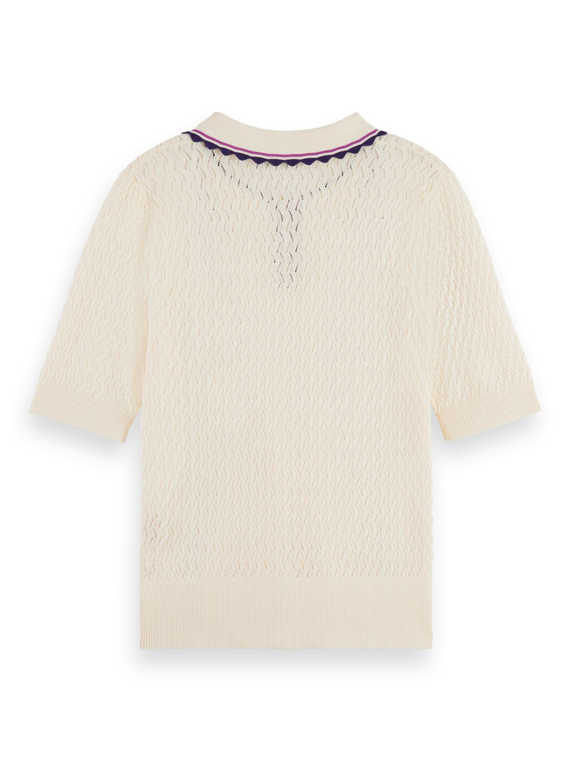 Scotch & Soda Pointelle Collar Knit Top 4 Scotch & Soda Pointelle Collar Knit Top - Image 2
