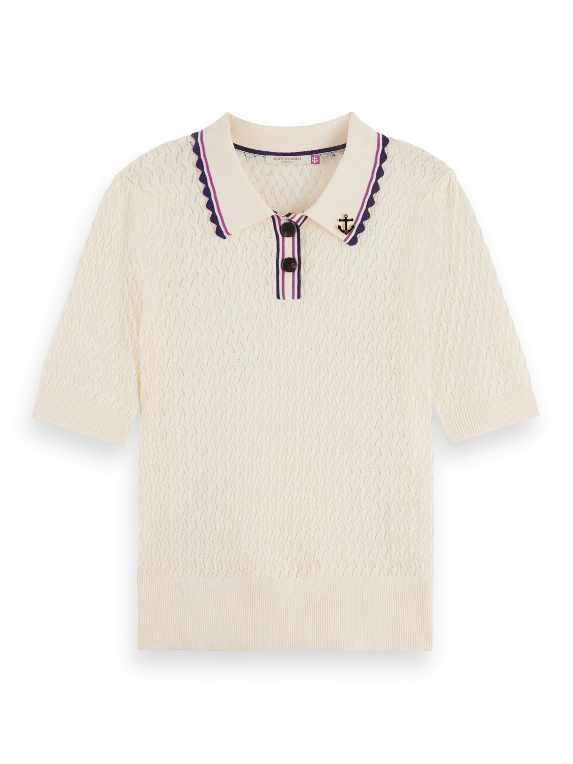 Scotch & Soda Pointelle Collar Knit Top 3 Scotch & Soda Pointelle Collar Knit Top