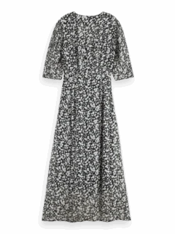 Scotch & Soda Draped Knot Detail Midi Dress -Scotch & Soda 176361 6914 BCK a1cc28c9 bc15 439c bdfa c1a280b76f1d