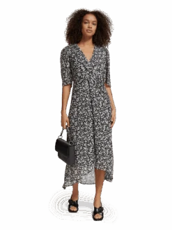 Scotch & Soda Draped Knot Detail Midi Dress