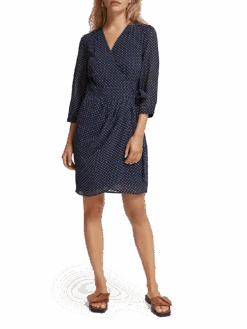 Scotch & Soda Polka Dot Mini Wrap Dress -Scotch & Soda 176364 6989 NHD FNT f6a6cde8 eff3 4ebb ac79 11de14a0dd8f