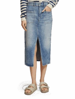 Scotch & Soda Patch Pocket Midi Skirt — Maritime