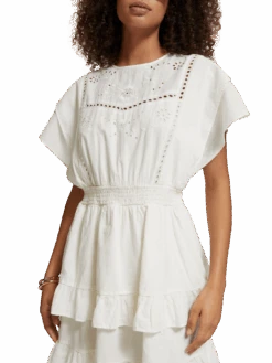 Scotch & Soda Broderie Anglaise Mini Dress -Scotch & Soda 176736 6643 MDL DTL1 84f81f18 05cd 4ebf 90d4 bb8c3915e024