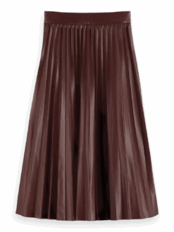 Scotch & Soda Faux Leather Pleated High Rise Midi Skirt -Scotch & Soda 176847 0177 BCK 85591038 55b9 45bb b169 68c7e509af6f