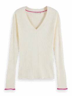 Scotch & Soda Ribbed V-Neck Pullover 16 Scotch & Soda Ribbed V-Neck Pullover -Scotch & Soda 176855 0171 FNT 95b34aad f2c9 4289 ae06 dc40a1b418be