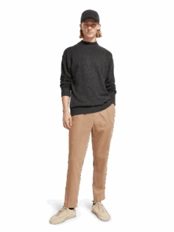 Scotch & Soda Dropped Shoulder Basic Mock Neck Pullover