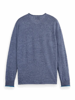 Scotch & Soda Linen Cotton Blend Crew Neck Pullover -Scotch & Soda 177113 6865 BCK efa05de8 776c 4cca b709 fd5a8600e618