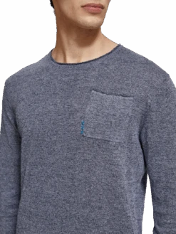 Scotch & Soda Linen Cotton Blend Crew Neck Pullover -Scotch & Soda 177113 6865 MDL DTL1 521587a7 cfa1 4ec2 8173 0e873a64a584